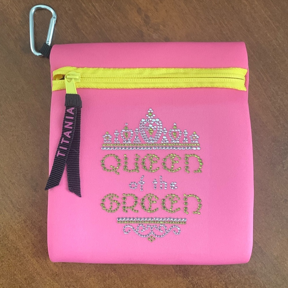 Golf Carryall Bag, Waterproof, Neon Colored Stones, "Queen of the Green" 7x61/2